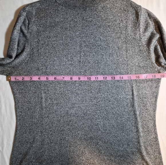 Valerie Separates 100% Silk Grey Mock Neck Knit Sweater Large L - Picture 4 of 8